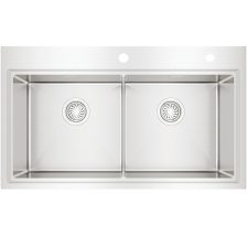 Chậu bếp đôi Hafele, SUS304 WS R10 HS25-SSN2S-8650 / 567.94.024