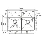 Chậu bếp đôi Hafele, SUS304 WS R10 HS25-SSN2S-8650 / 567.94.024 - Ảnh 4