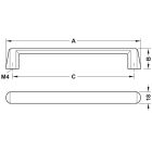 Tay nắm tủ chữ D Hafele, hợp kim kẽm chrome bóng 148mm H1390 / 106.69.205 - Ảnh 4