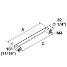 Tay nắm tủ chữ D Hafele, hợp kim kẽm chrome bóng 148mm H1390 / 106.69.205 - Ảnh 5