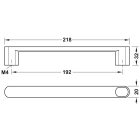 Tay nắm tủ chữ D Hafele, hợp kim kẽm niken xước 218mm H1370 / 106.69.657 - Ảnh 5