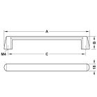 Tay nắm tủ chữ D Hafele, hợp kim kẽm niken xước mờ 212mm H1390 / 106.69.607 - Ảnh 4