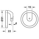 Tay nắm tủ Hafele, hợp kim kẽm màu đồng Deco H2160 / 106.70.186 - Ảnh 5