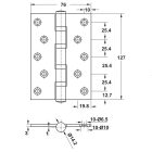 Bản lề lá 4 vòng bi Hafele, inox 304 màu inox bóng 127x63x3mm / 489.05.027 - Ảnh 5