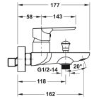 Vòi sen nóng lạnh Hafele, đồng mạ chrome 2 đường thoát nước UNI / 495.61.130 - Ảnh 4