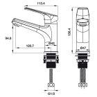 Vòi chậu nóng lạnh Hafele, đồng mạ chrome tay gạt đơn VIGOR 90 / 495.61.139 - Ảnh 3