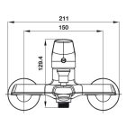 Vòi sen nóng lạnh Hafele, đồng mạ chrome 2 đường thoát nước VIGOR / 495.61.142 - Ảnh 4