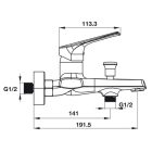 Vòi sen nóng lạnh Hafele, đồng mạ chrome 2 đường thoát nước VIGOR / 495.61.142 - Ảnh 5