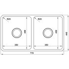 Chậu bếp đôi Hafele, SUS304 HS-SD7744 / 567.23.020 - Ảnh 4