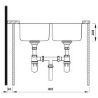 Chậu bếp đôi Hafele, SUS304 HS-SD7744 / 567.23.020 - Ảnh 5