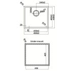 Chậu bếp đơn Hafele, SUS Satin R10 HS24-SSN1S-490 / 567.24.417 - Ảnh 4