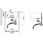 Chậu bếp đơn Hafele, SUS Satin R10 HS24-SSN1S-490 / 567.24.417 - Ảnh 5