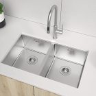 Chậu bếp đôi Hafele, SUS Satin R10 HS24-SSN1S-760 / 567.24.427 - Ảnh 2