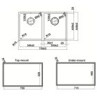 Chậu bếp đôi Hafele, SUS Satin R10 HS24-SSN1S-760 / 567.24.427 - Ảnh 4