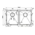 Chậu bếp đôi Hafele, SUS304 HS22-SSN2S90P / 567.94.000 - Ảnh 3