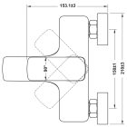 Vòi sen nóng lạnh Hafele, đồng mạ chrome 2 đường thoát nước KOBE / 589.15.005 - Ảnh 5