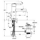 Vòi chậu nóng lạnh Hafele, đồng mạ chrome tay gạt đơn xả kéo ROOTS 90 / 589.15.150 - Ảnh 4