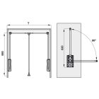 Tay nâng móc áo Hafele, cơ chế đóng giảm chấn màu trắng / 805.11.752 - Ảnh 6