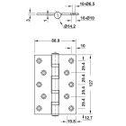 Bản lề lá 4 vòng bi Hafele, inox 304 màu inox bóng 127x89x3mm / 926.25.505 - Ảnh 5
