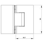 Bản lề tường gắn kính Hafele, góc mở 135° đồng phủ bóng Chrome / 981.77.904 - Ảnh 4