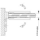 Bản lề tường gắn kính Hafele, góc mở 90° đồng phủ PVD đen / 981.77.909 - Ảnh 3